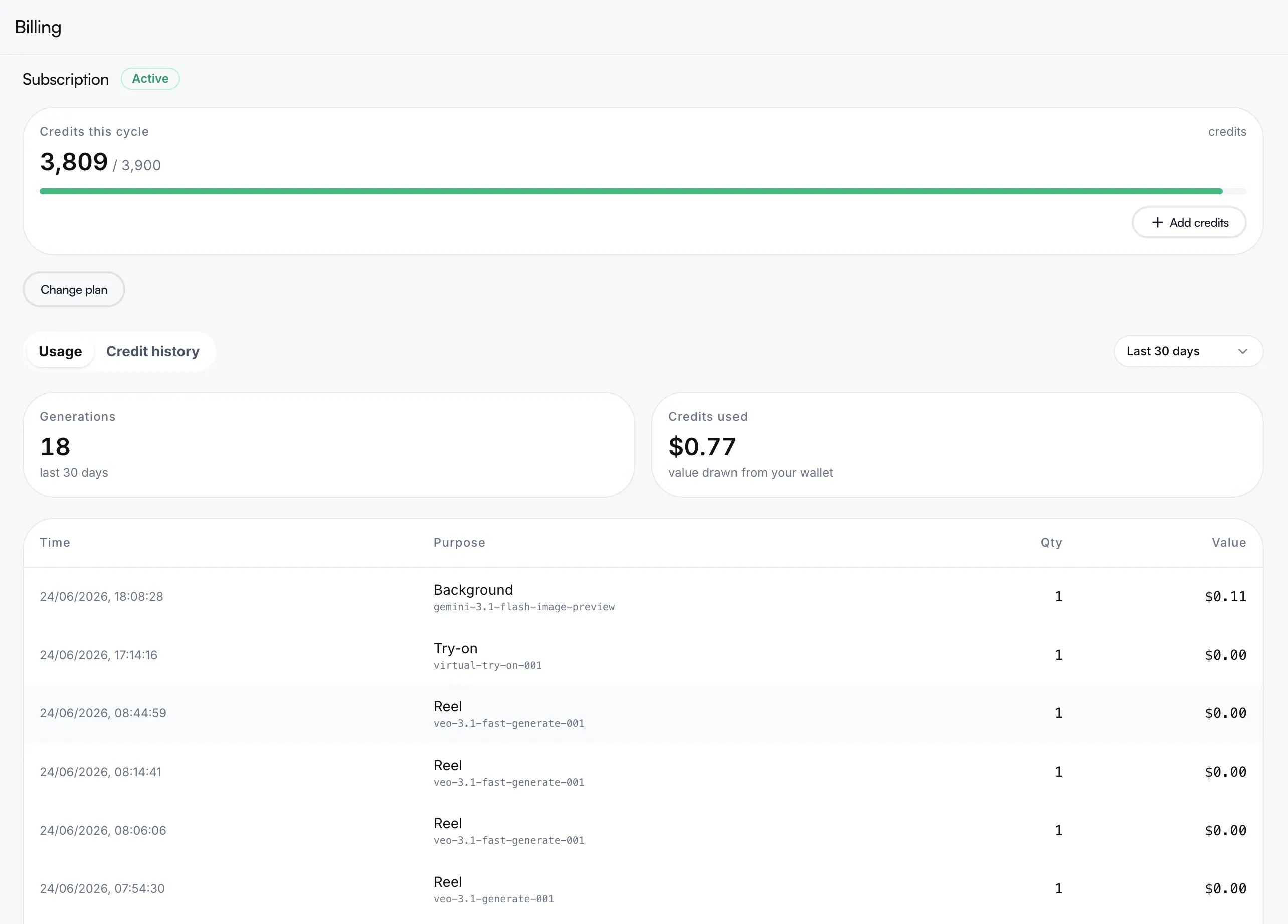 Transparent billing